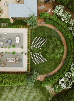 Outdoor Ceremony, The Half Moon Garden - The Market at Grelen, Garden Venue of Virginia. Conservatory Wedding & Event Venue Outside of Charlottesville, Virginia.