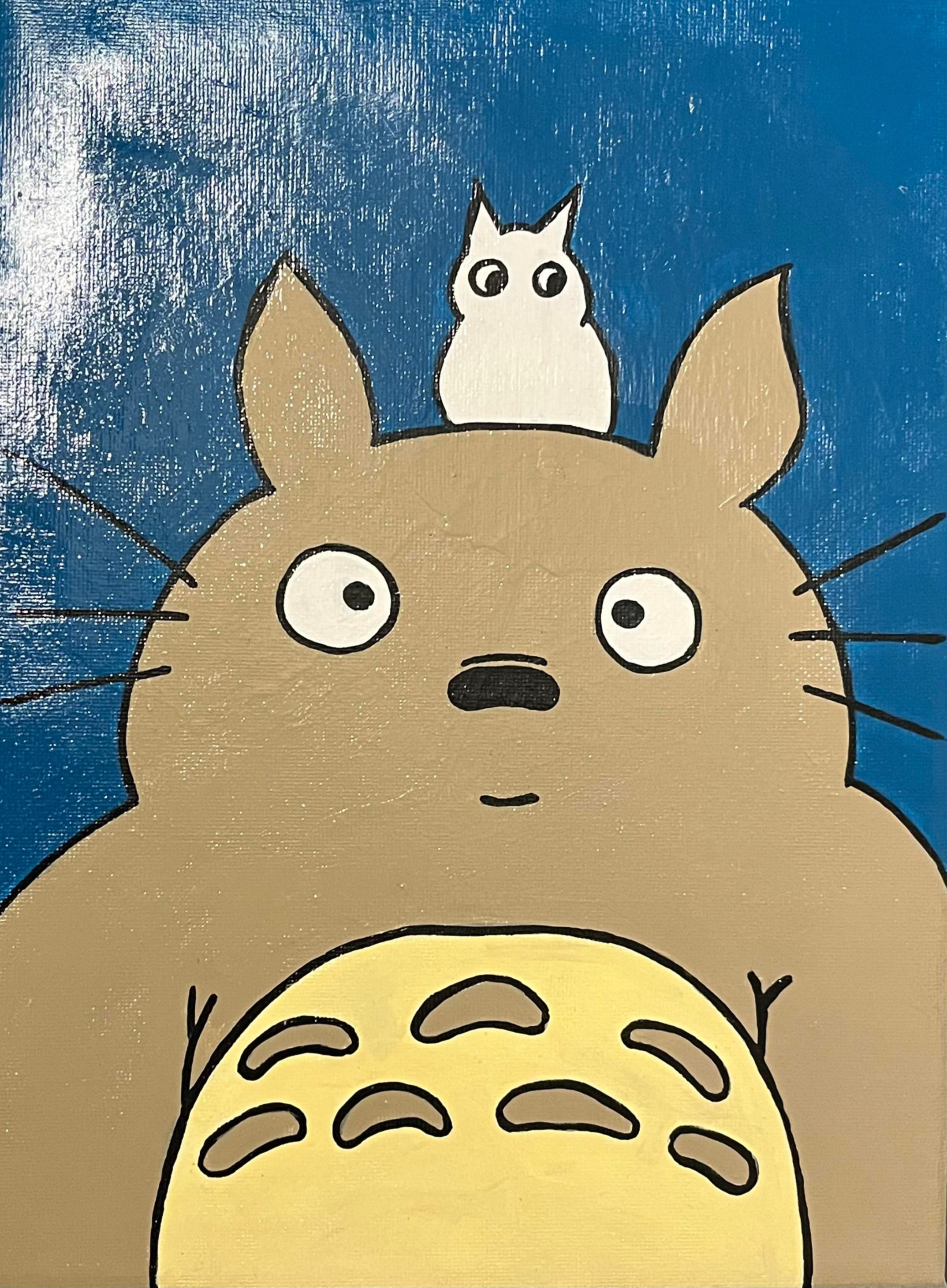 Totoro (Teal Background) Painting