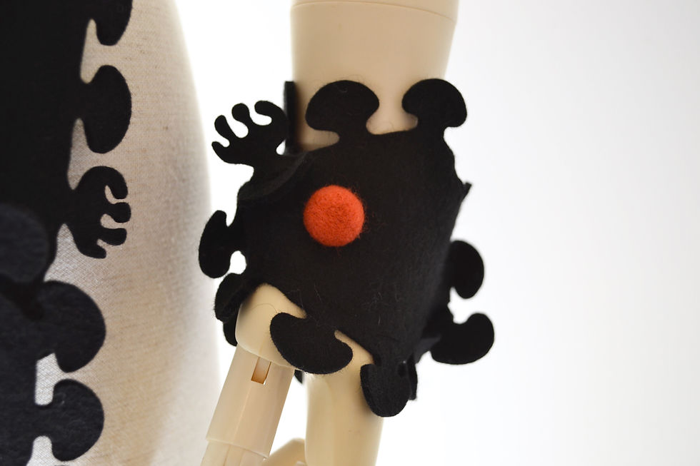 Thumbnail: Felt pieces bracelet "swaying seaweed"　　　フェルトピースバングル