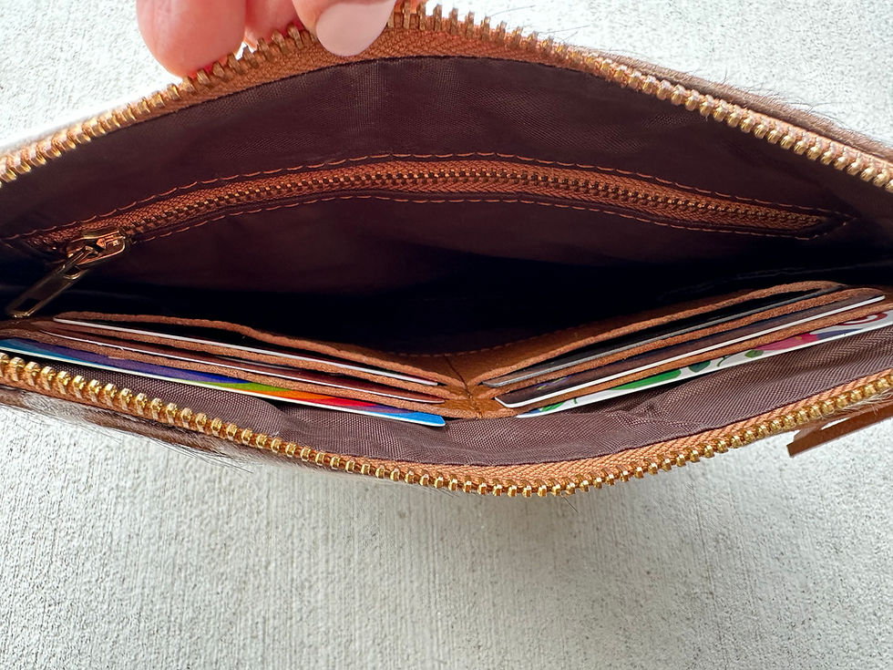 Thumbnail: Classic Cowhide Crossbody Purse Brown Leather JASMINE