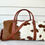 Thumbnail: Cowhide Leather Duffel Bag Gym Weekender Bag Tan