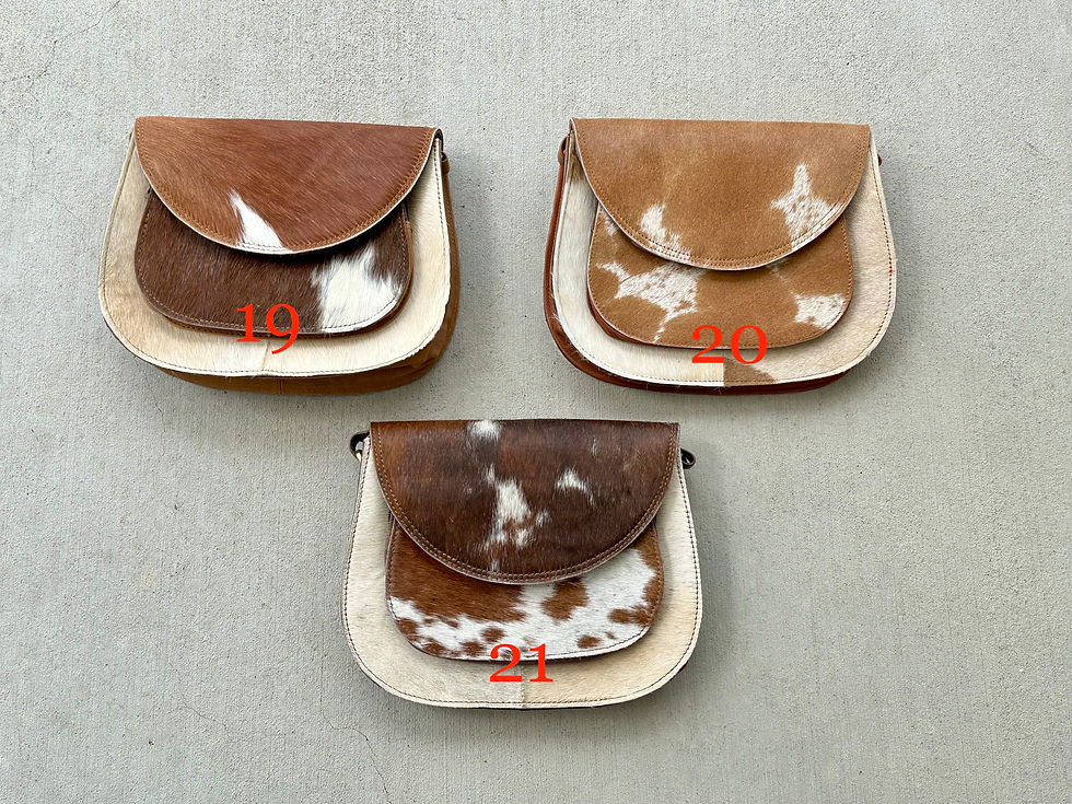 Thumbnail: Western Cowhide Leather Western Crossbody Purse - Ruby