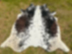 Genuine Cowhide Rug Tricolor Black Brown Western Rodeo Farmhouse Decor 5.25 x 5.25 ft