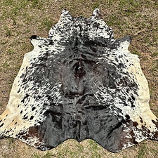 Cowhide Rodeo Rug Tricolor Black Brown Western Decor 5 x 6 ft