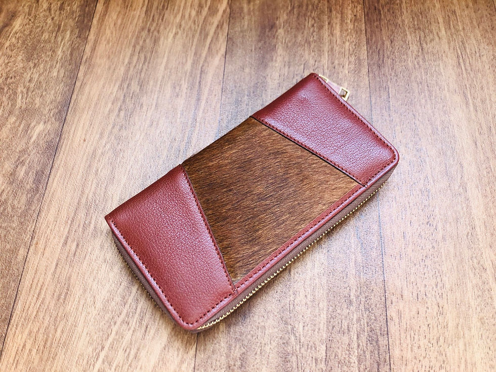 Thumbnail: Cowhide Wallet Brown Leather Card Case Organizer