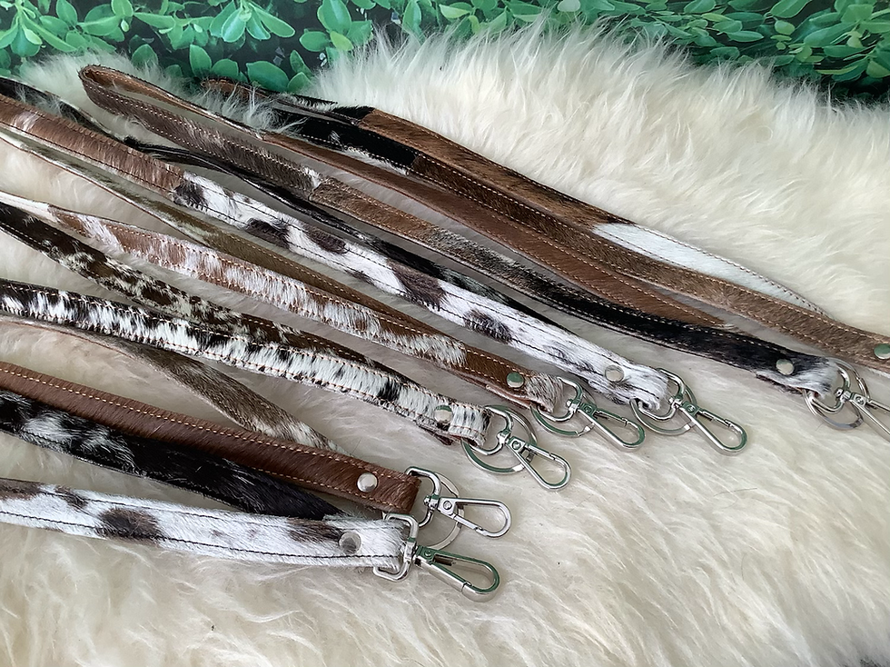 Thumbnail: Cowhide Leather Lanyard ID card Holder Key Chain