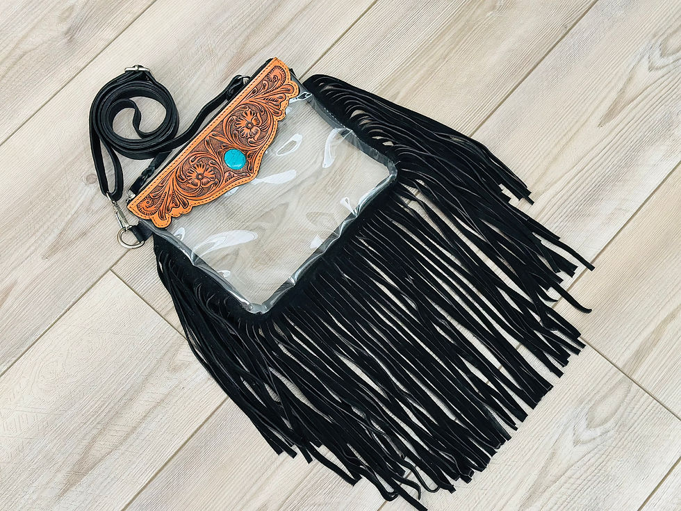 Western Clear Stadium Bag Transparent Concert Crossbody Purse with Fringes