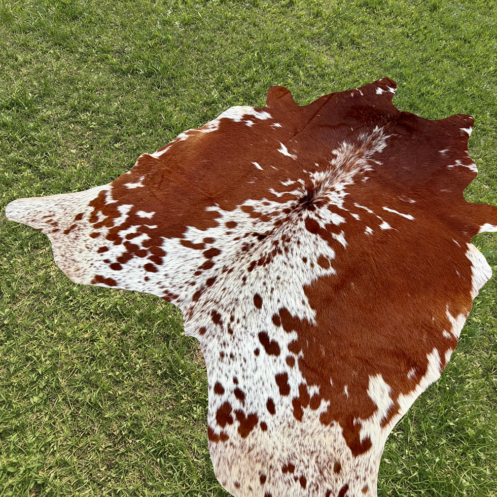 Thumbnail: Cowhide Rodeo Rug Brown Western Decor 5.5 x 5 ft Medium