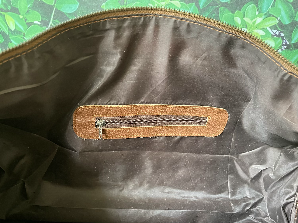 Thumbnail: Cowhide Leather Duffel Bag Gym Weekender Bag Tan