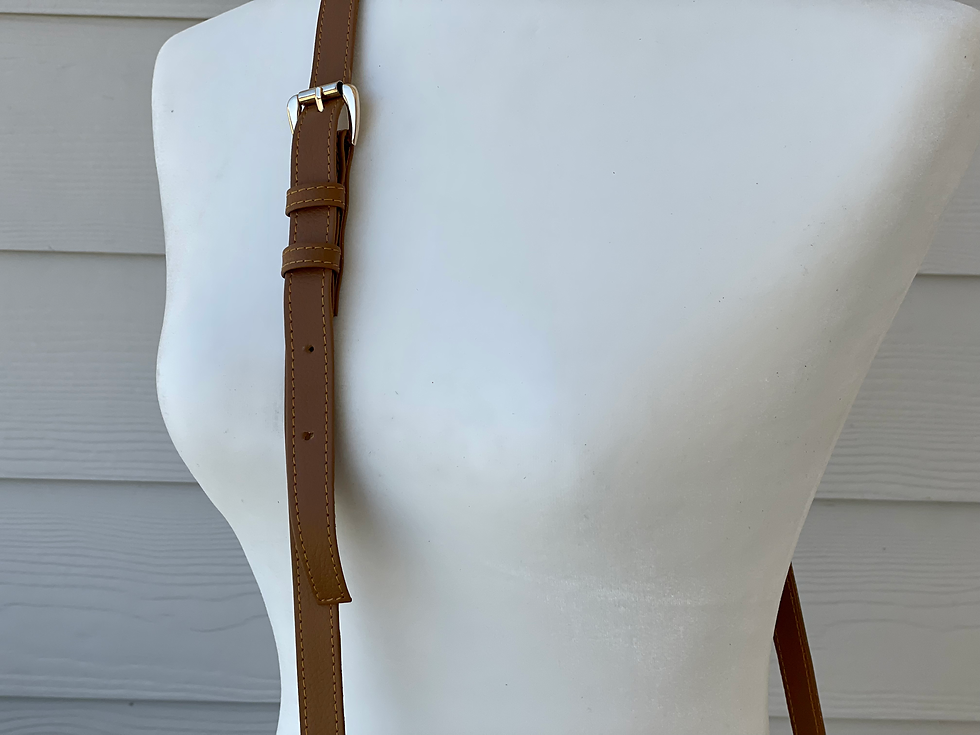 Thumbnail: Cowhide Crossbody Purse Patchwork Brown Leather