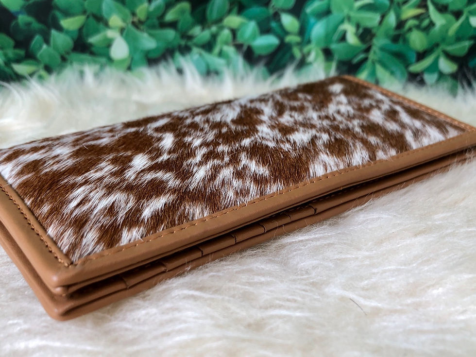 Thumbnail: Cowhide Western Slim Wallet for Women Tan Leather