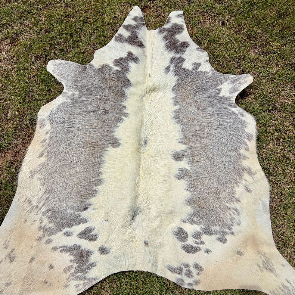 Small Gray Cowhide Area Accent Rug Western Rodeo Decor 4 x 4 ft