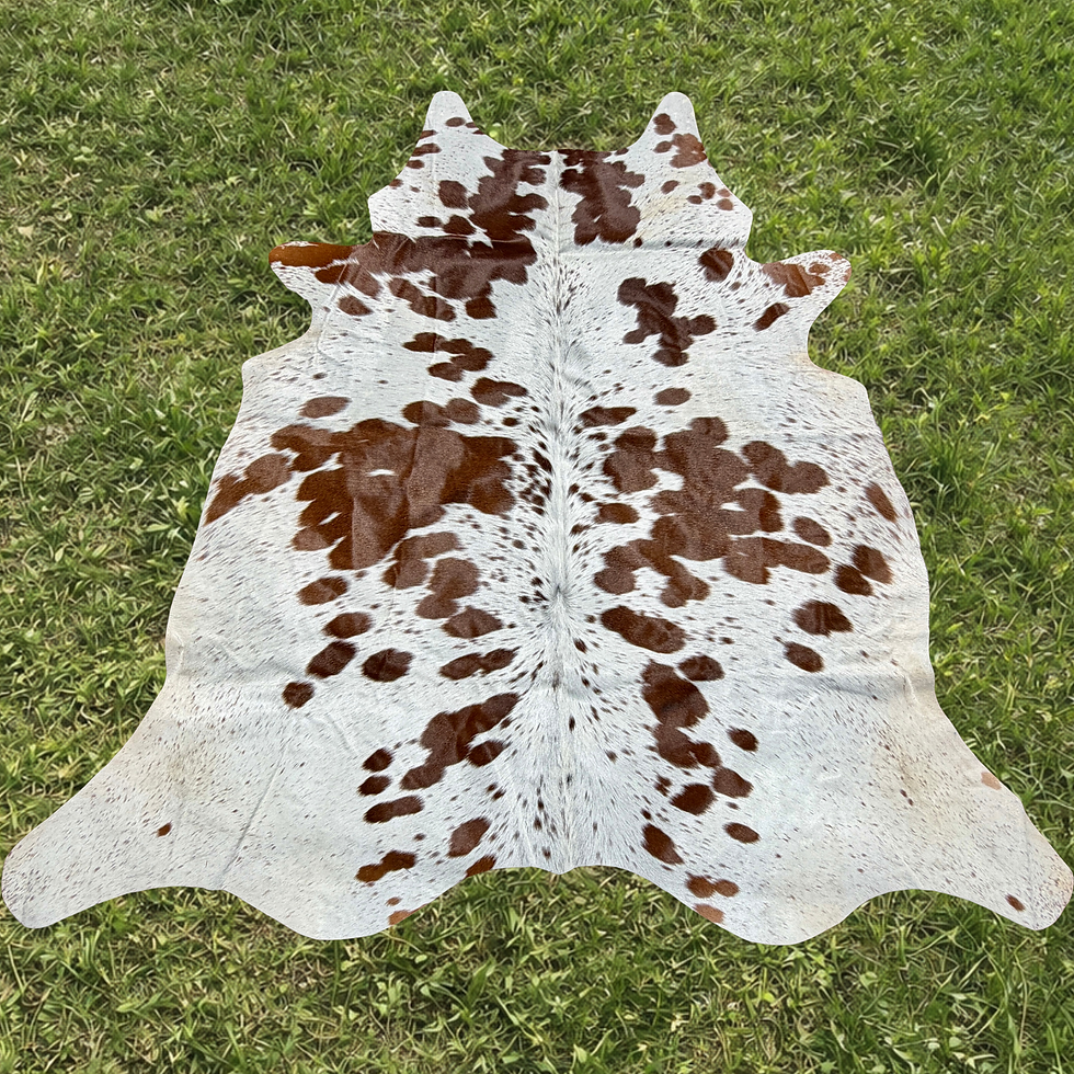 Large Cowhide Rodeo Rug Brown Tan Western Decor 6 x 6 ft