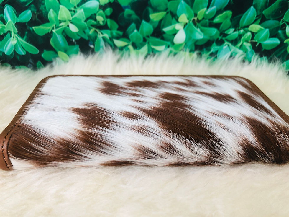 Thumbnail: Cowhide Leather Continental Wallet Wristlet Brown