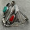 Thumbnail: Vintage 60's Native American Navajo D&J CLARK Turquoise Coral Sterling Bracelet