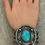 Thumbnail: Vintage NAVAJO Shadowbox Concho Turquoise Silver bracelet