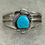 Thumbnail: Vintage Navajo FREDA WOODMAN HANSEN Turquoise Sterling Bracelet 43+g 6.75 in