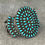 Thumbnail: Old 30's Native American ZUNI Petit point Turquoise Cluster Sterling Bracelet