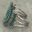 Thumbnail: Vintage Native American ZUNI Needlepoint Turquoise Cluster Sterling Bracelet 6.5