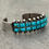 Thumbnail: OLD VINTAGE 40's-50's Native AmericanNavajo turquoise double row Silver Bracelet