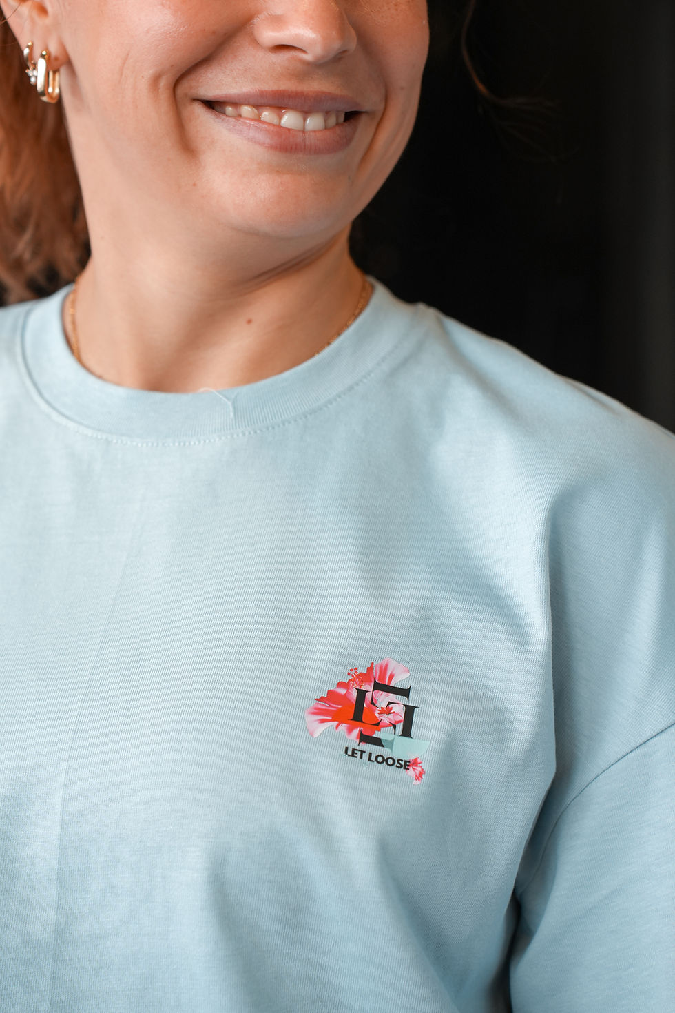 Miniature : Tee-shirt "Good Vibes only" bleu sur femme