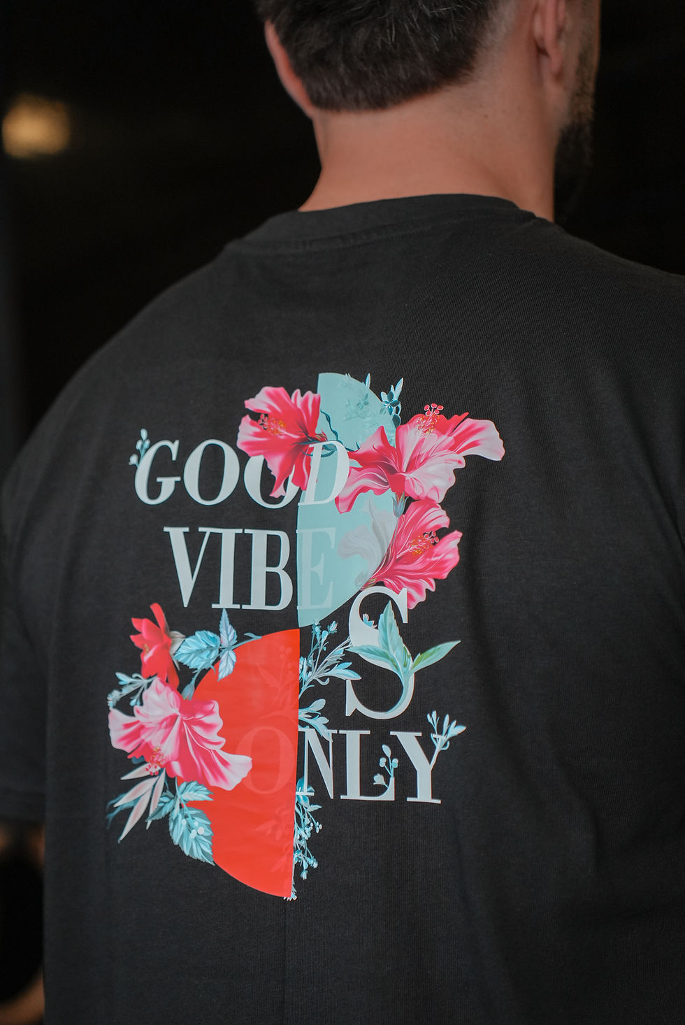 Miniature : Tee-Shirt Oversize"Good Vibes only" noir
