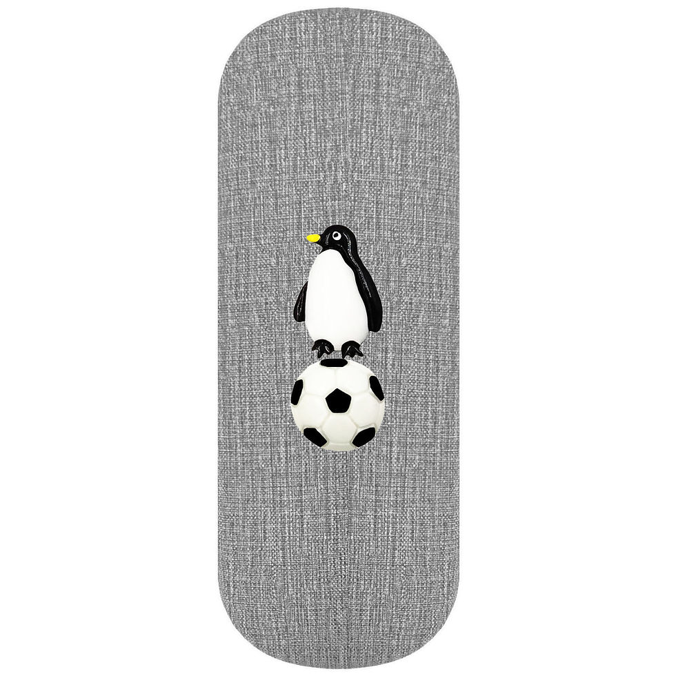 Penguin Playing Football Glasses Case