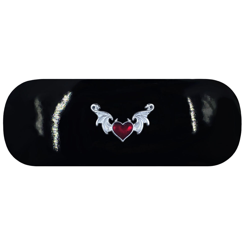 Heart with Devil Horn and Bat Wings Glasses Case