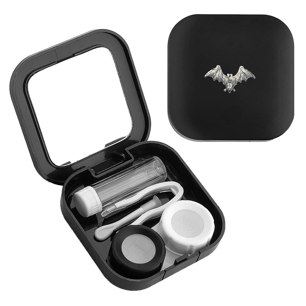 Thumbnail: Silver Bat Contact Lens Storage Container