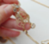 Gold filled earwires with sky blue topaz, ornate charms and white topaz drops