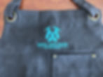 Thumbnail: MAGG Embroidered Cross Back Apron in Black