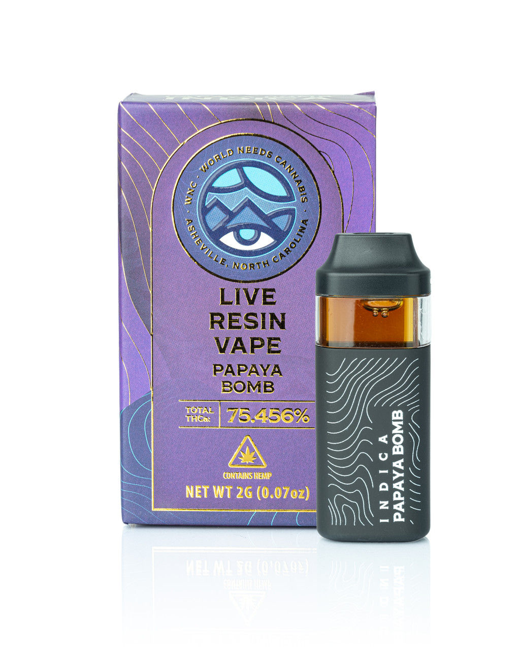 Papaya Bomb - Indica - 2 Gram Live Resin Vape - 75% THCA