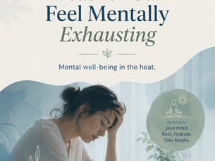 Woman feeling mentally exhausted during hot weather and heatwave