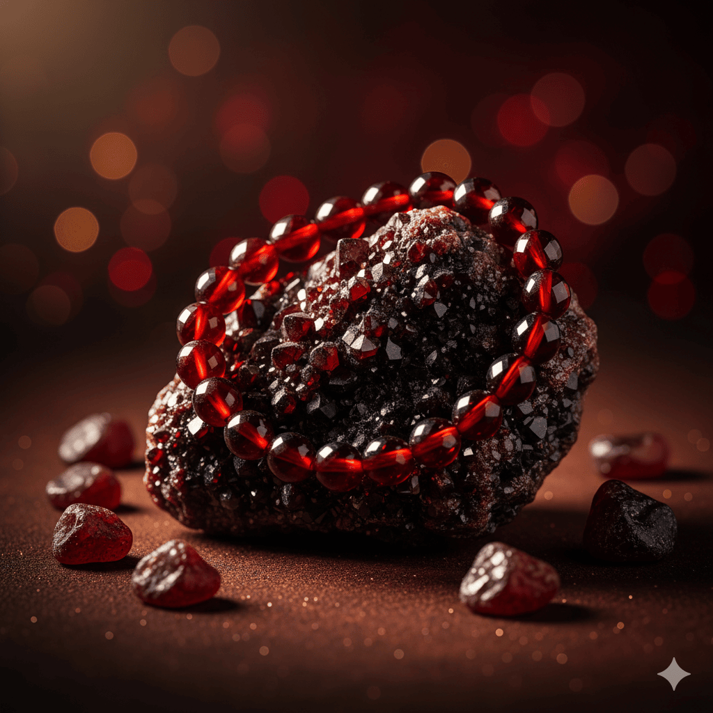 Red garnet Crystal Gemstone Bracelet