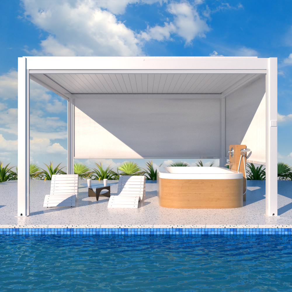 Villa Pergola - Wind Resistant Side Shade/Screen - Motorized