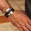 תמונה ממוזערת: Leather  and Silver Bracelet with personal engraving צמיד עור וכסף  עם חריטה אישית