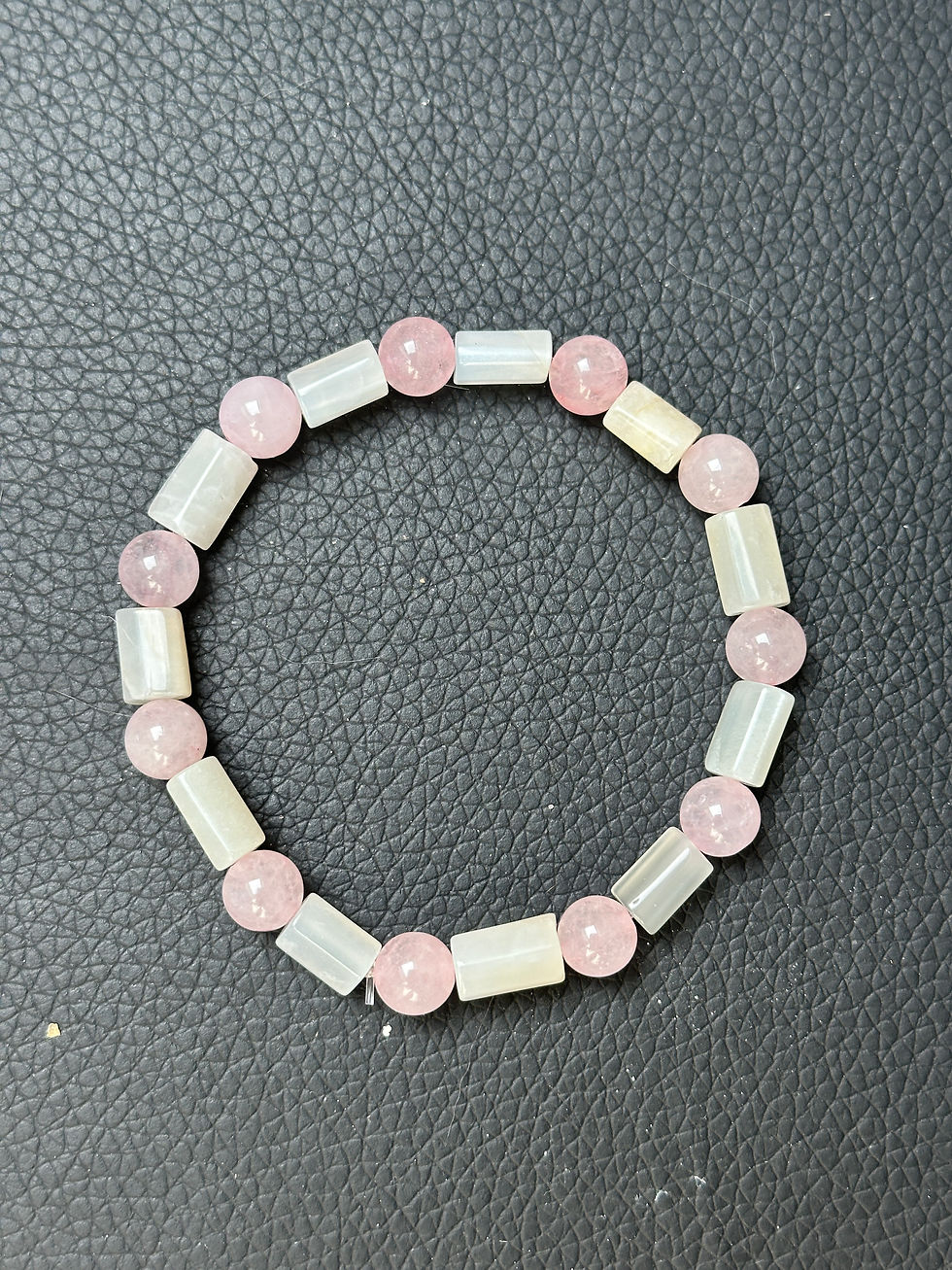 Bracelet perles roses et blanches