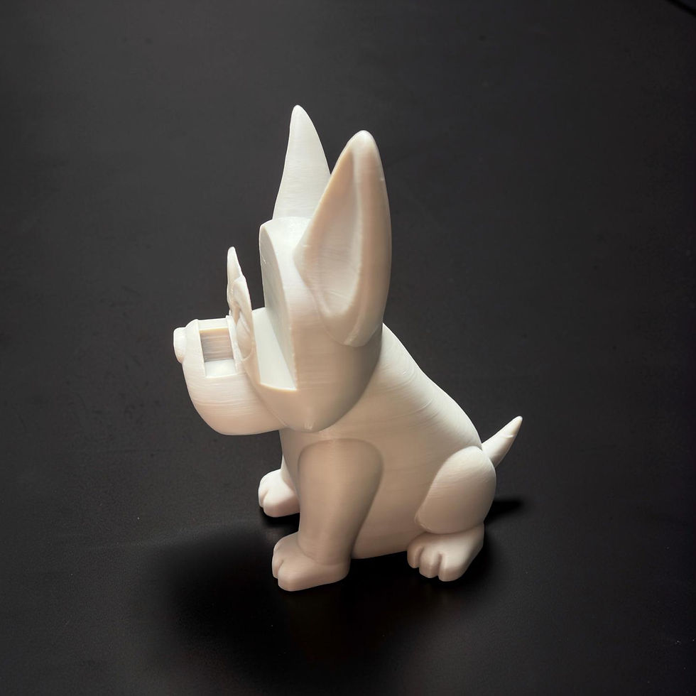 Miniature : Figurine chien impression 3D blanche