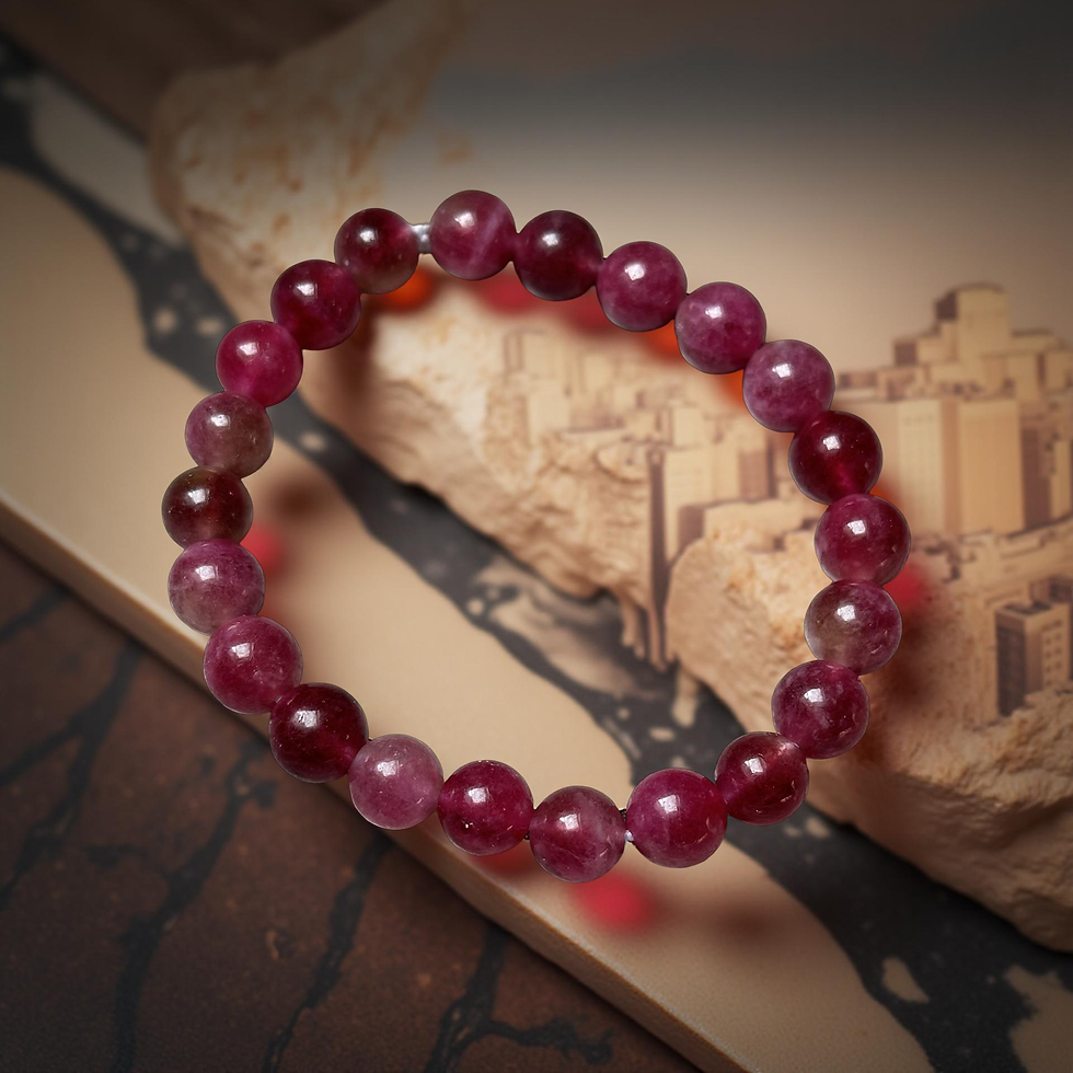 Bracelet en pierres rouges, élégant et raffiné