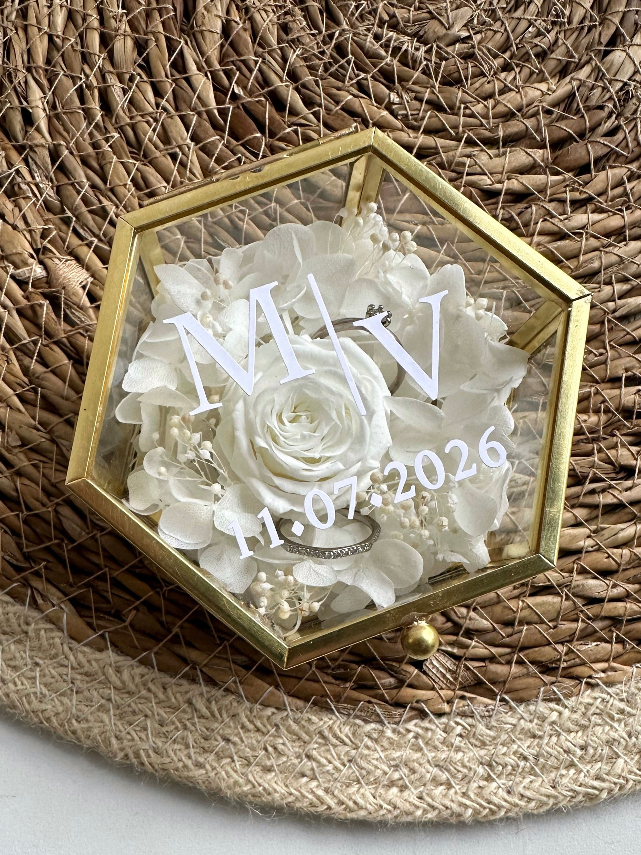 Porte alliances en verre personnalisable
