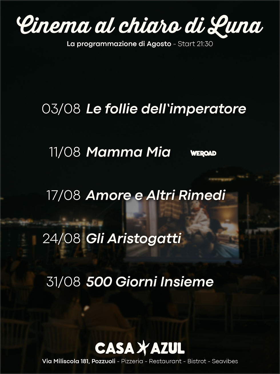 LUNEDI' CINEMA AL CHIARO DI LUNA 31.08