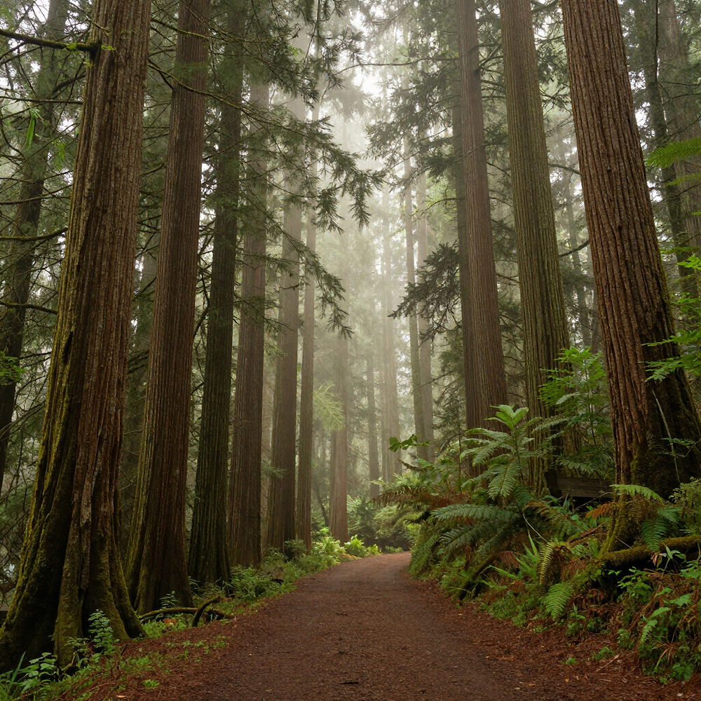 A trail in a forest
