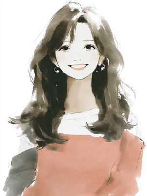 シェラトン鹿児島の口コミ掲載セクション用イラスト。やさしいタッチで描かれた女性の上半身イラスト。