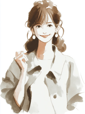 シェラトン鹿児島の口コミ紹介用イラスト。上品で優しいタッチの女性イラスト。