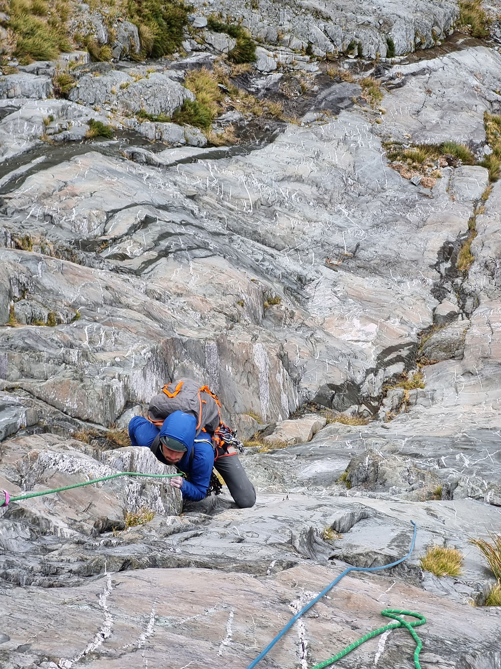 Liam enjoying the crux of Pitch 1.