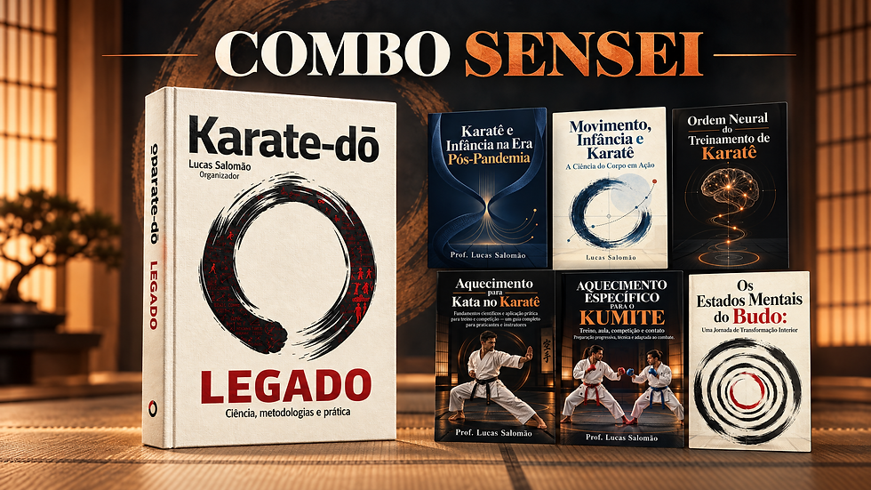 Combo Sensei Bushido Books com o livro impresso Karate-do Legado e seis capas de e-books