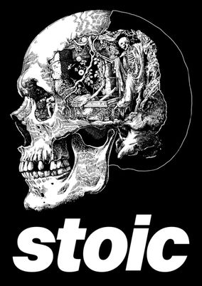 Memento Mori - skeletons rise from the grave inside the cavity of a skull