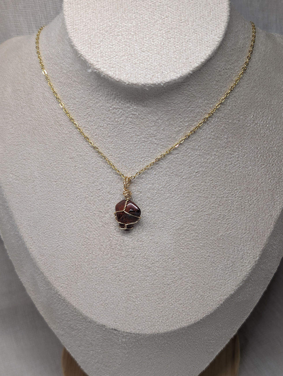 Collier Jaspe rouge doré