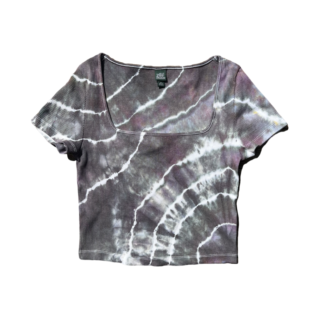 Ribbed Square Neck Crop Top - Medium