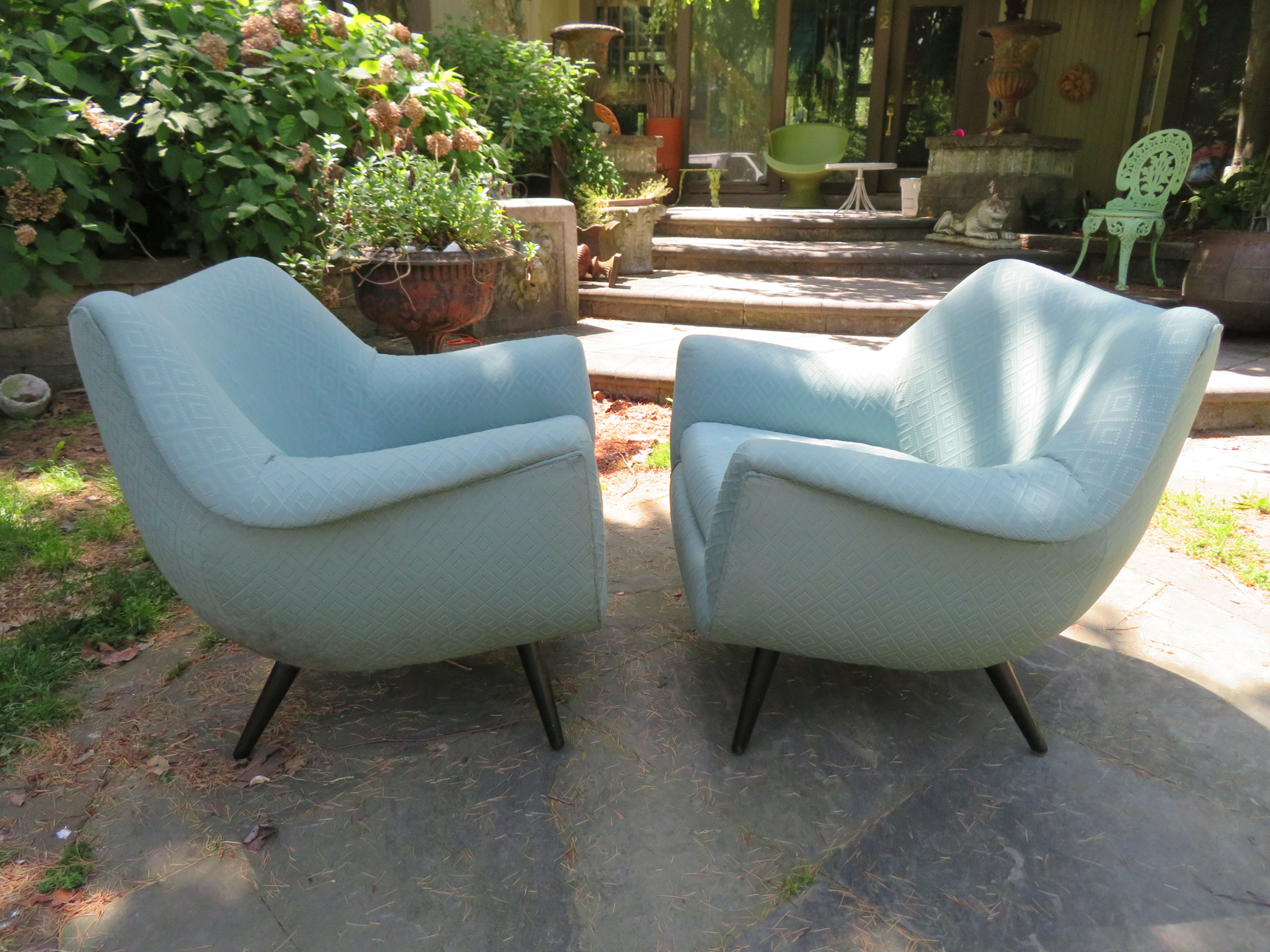 Gorgeous Pair of Lawrence Peabody Barrel Back Tub Chairs,